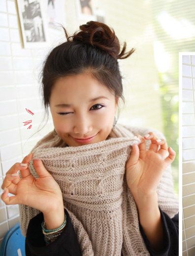 秋冬季！看韩国女生15款围巾搭配